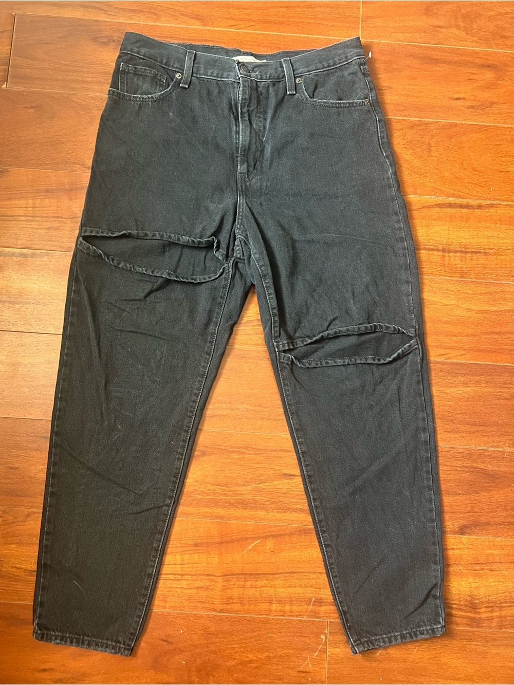 Levi’s high waisted mom jeans with cutouts